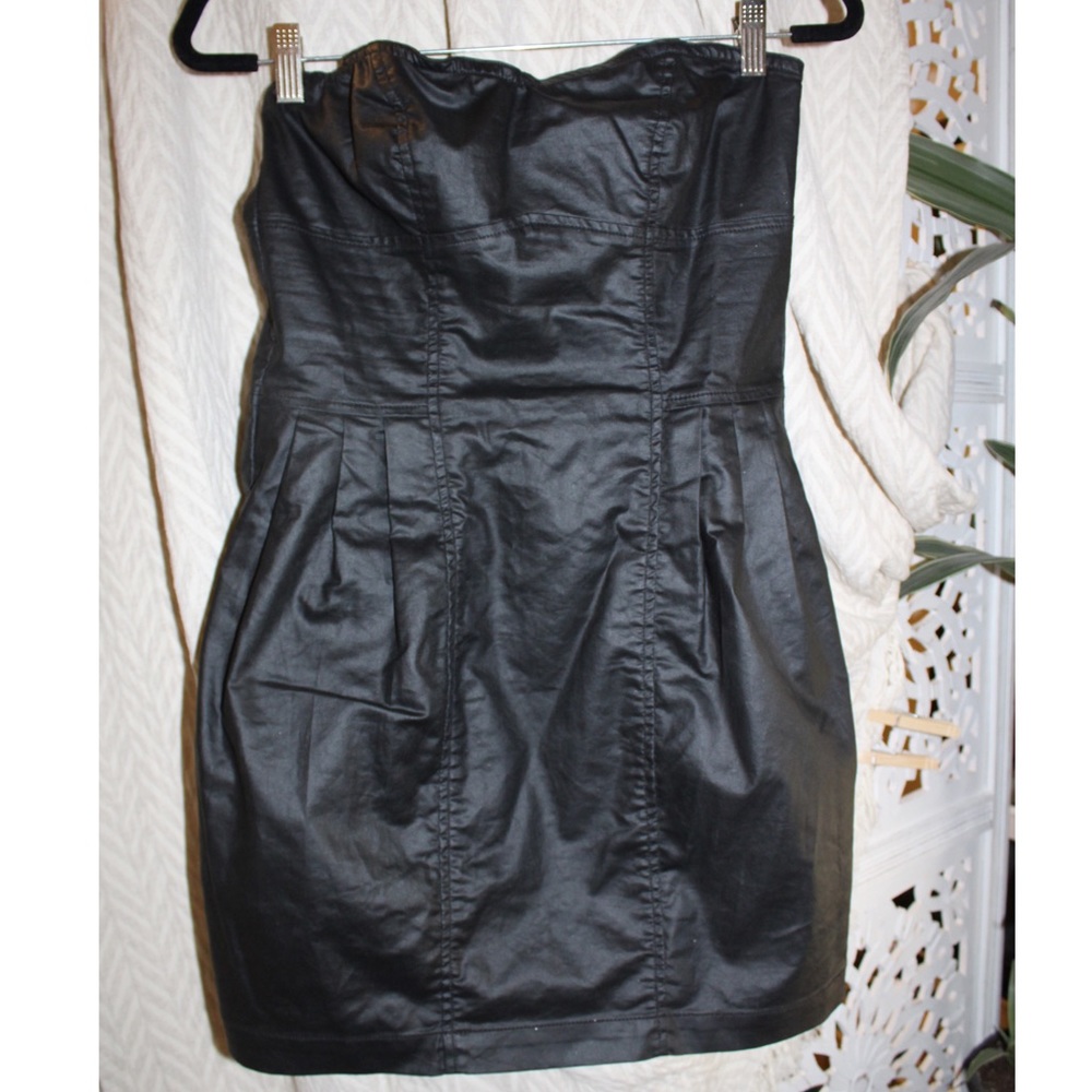 Faux leather dress